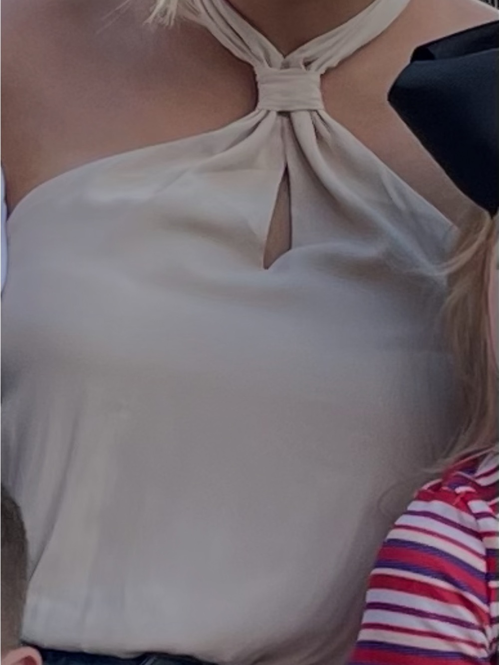 Le Lis Cream Knot Halter Bodysuit